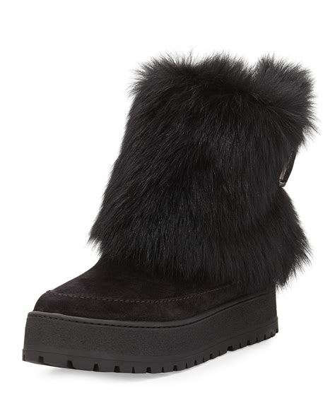 prada suede snow boot|prada boots price.